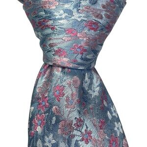 On The Town Blue Floral Microfiber Men’s Tie‎ Business Executive Office Easter